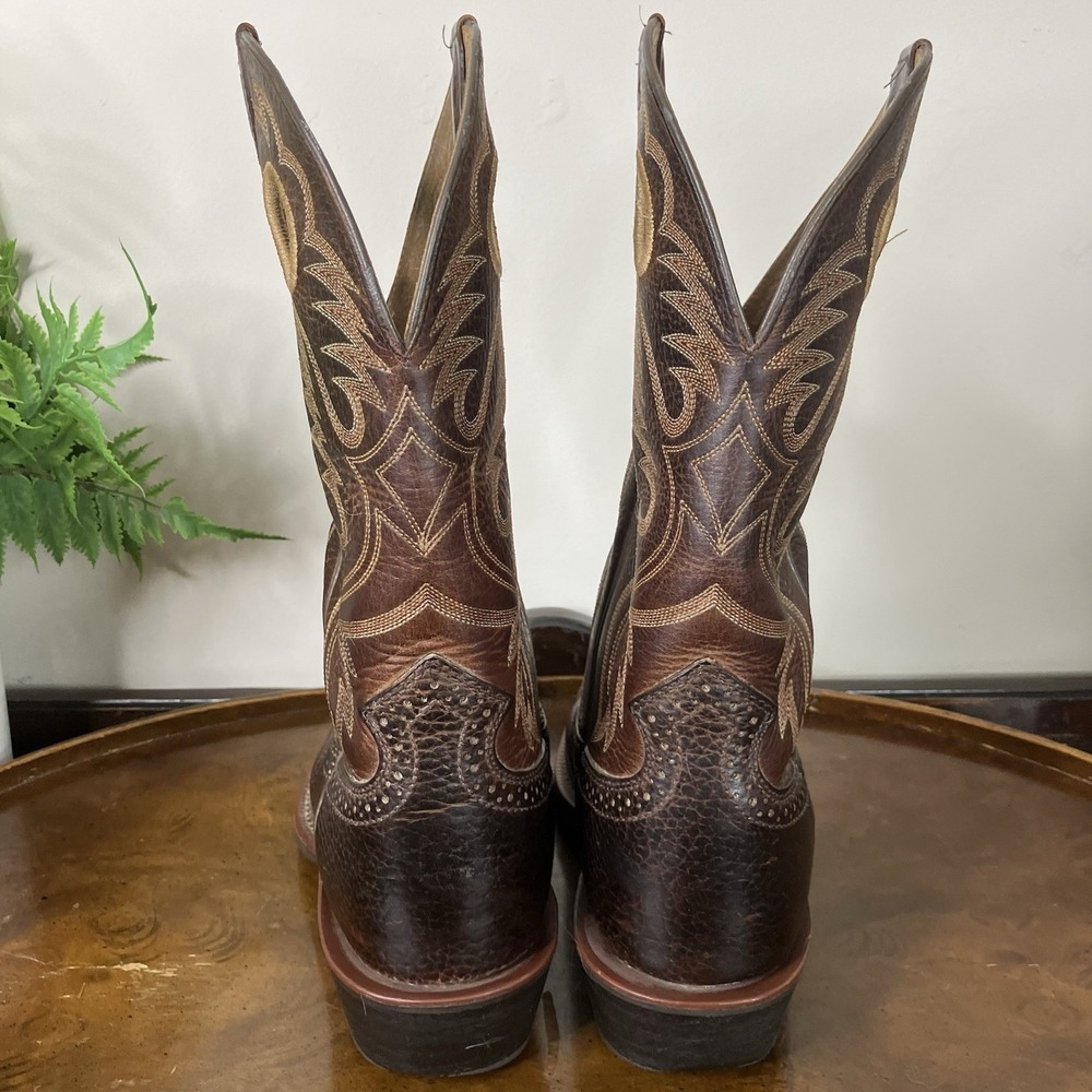Ariat Heritage Roughstock Boots Western Cowboy Mens 8.5 D Brown Leather - Picture 6 of 11